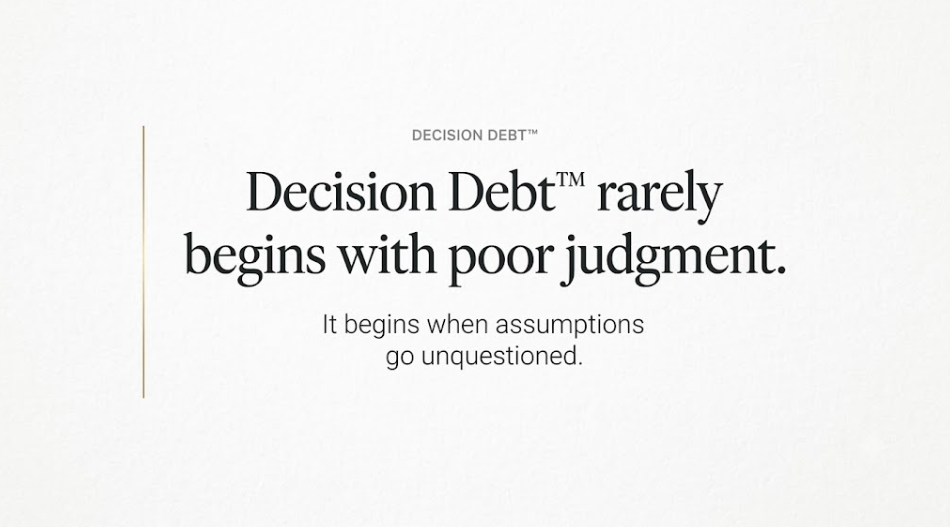 Decision Debt Rarely Begins With Poor Judgment - It Begins When Assumptions Go Unquestioned
